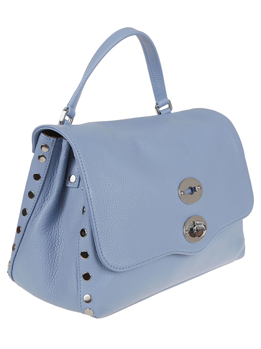 Zanellato Calf Leather Handbag With Removable Straps In Blue