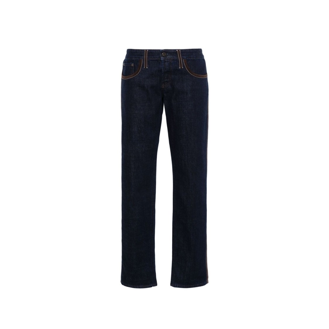 Miu Miu Piped-trim Denim Jeans In Black