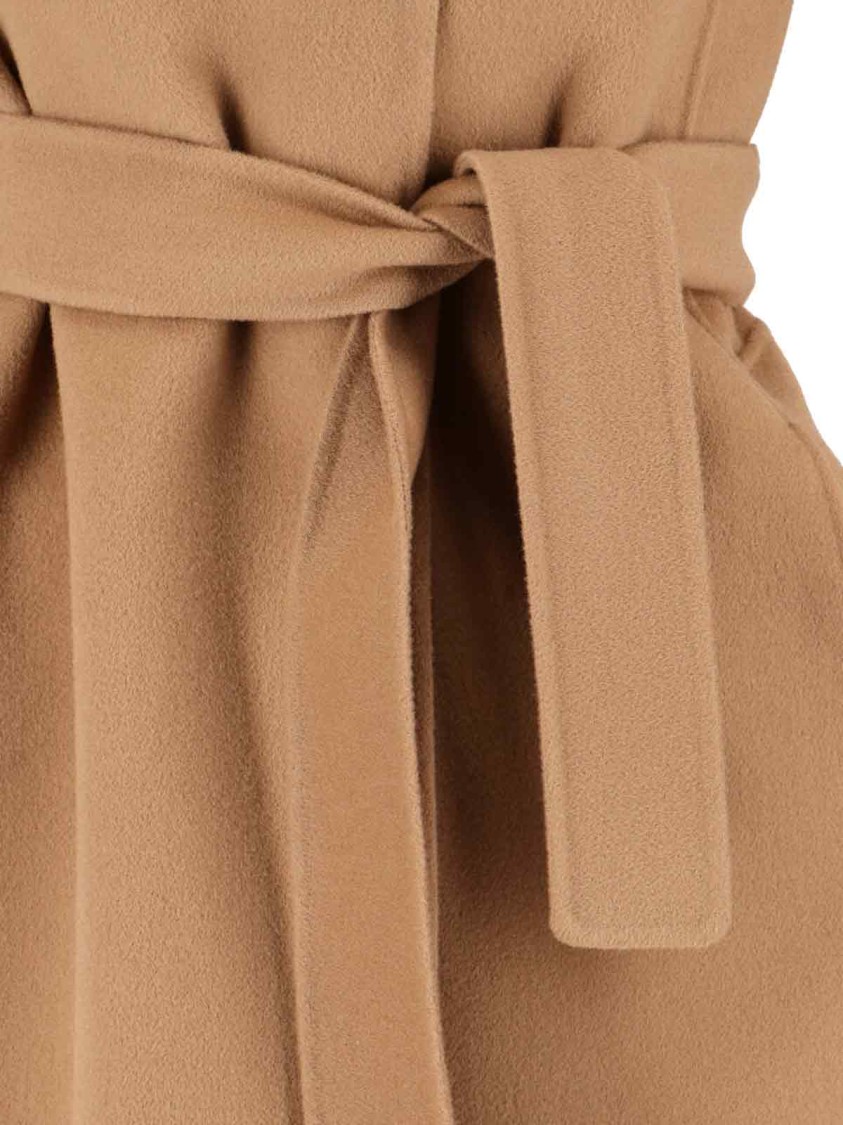 Max Mara Short Virgin Wool Coat With Classic Lapel In Multi