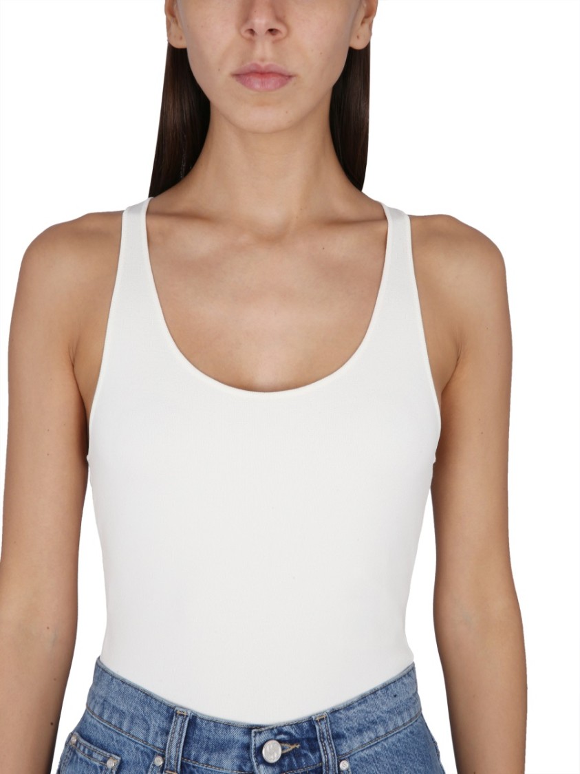 Shop Stella Mccartney Compact Knit Bodysuit In White