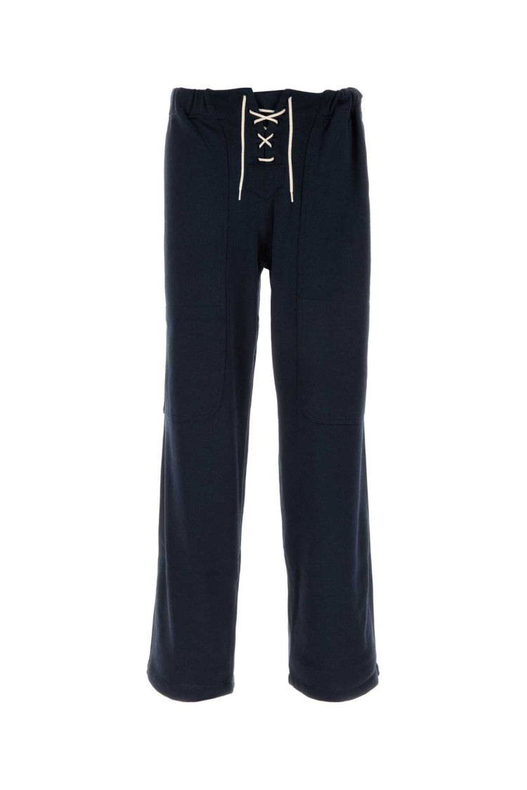 Bode Navy Blue Cotton And Lyocell Joggers