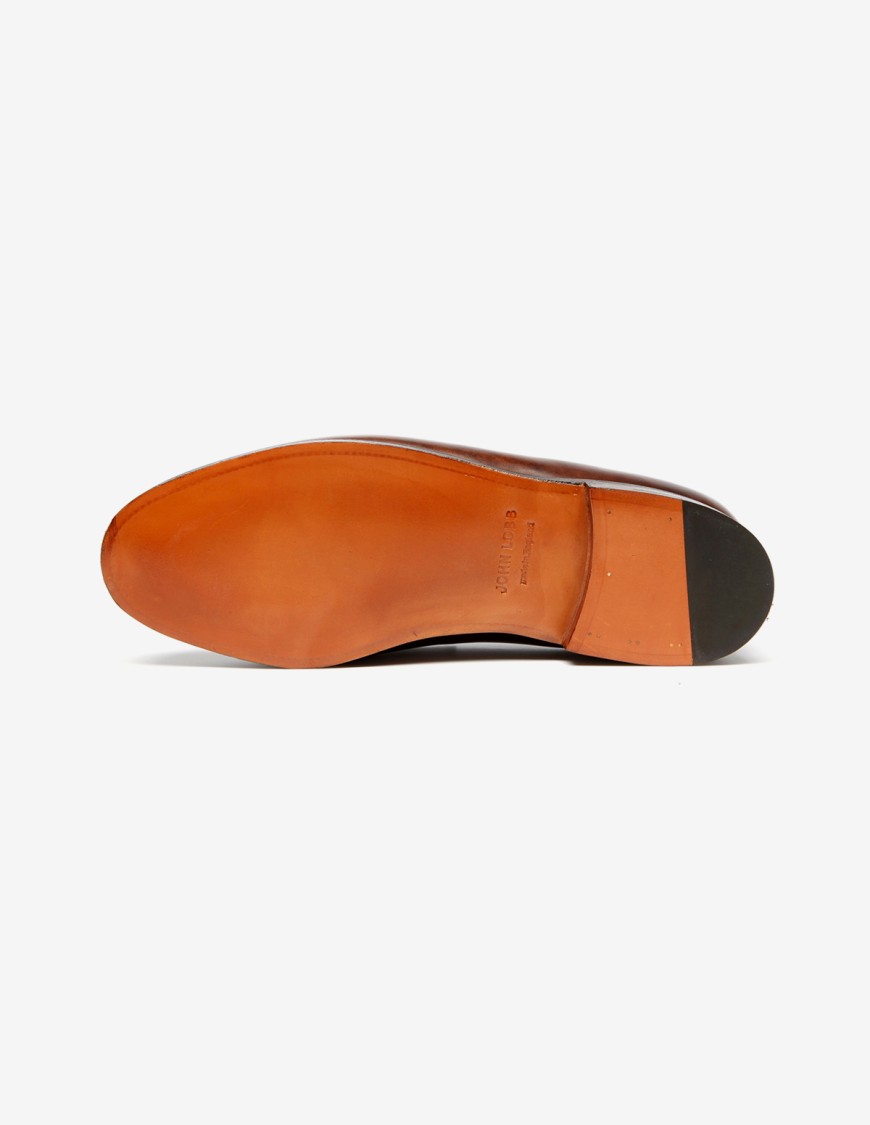 John Lobb Hand-sealed Brown Calf Leather College Loafer In Black