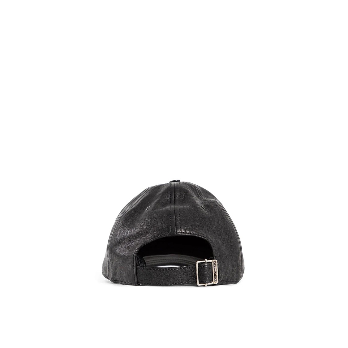 Saint Laurent Cassandre Leather Cap In Black
