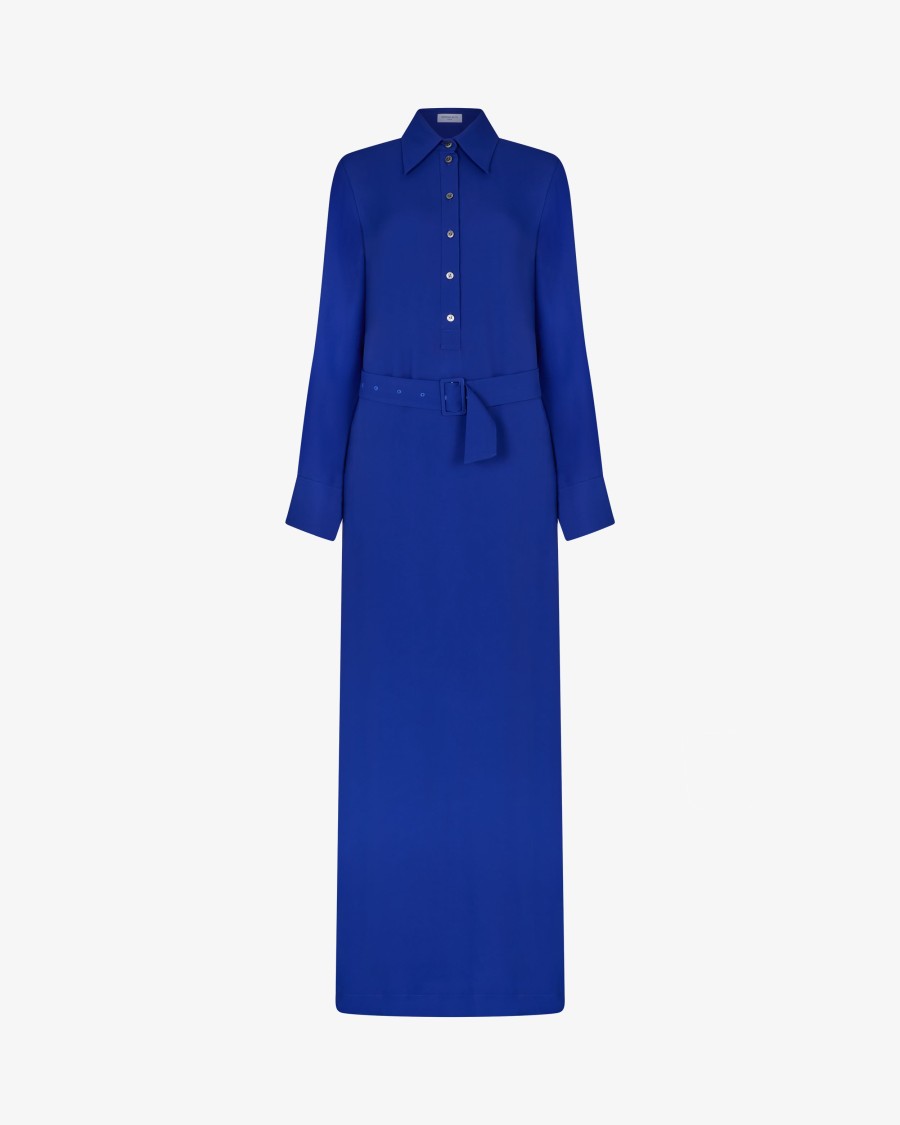 Serena Bute Classic Shirt Dress In Blue