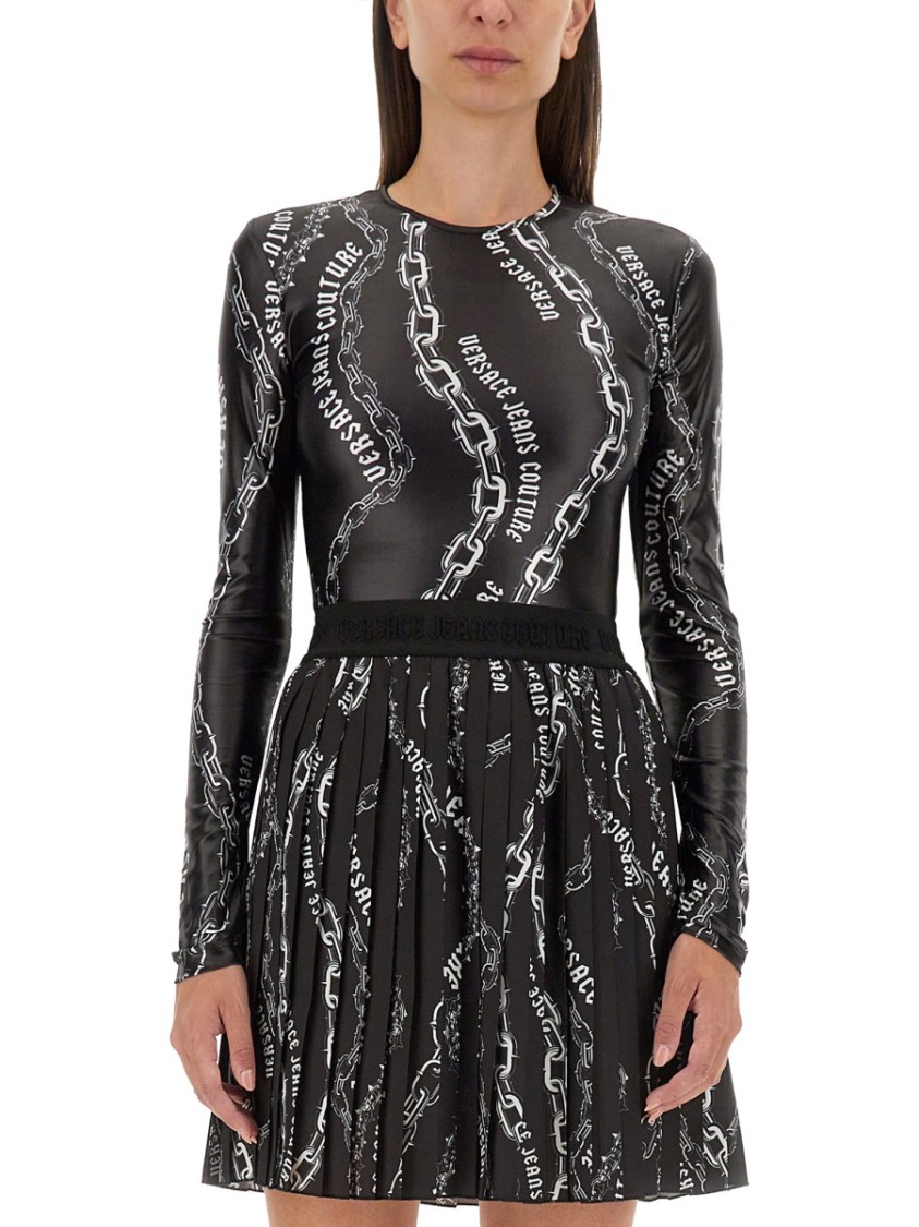 Versace Jeans Couture Chain Couture Bodysuit In Multicolor