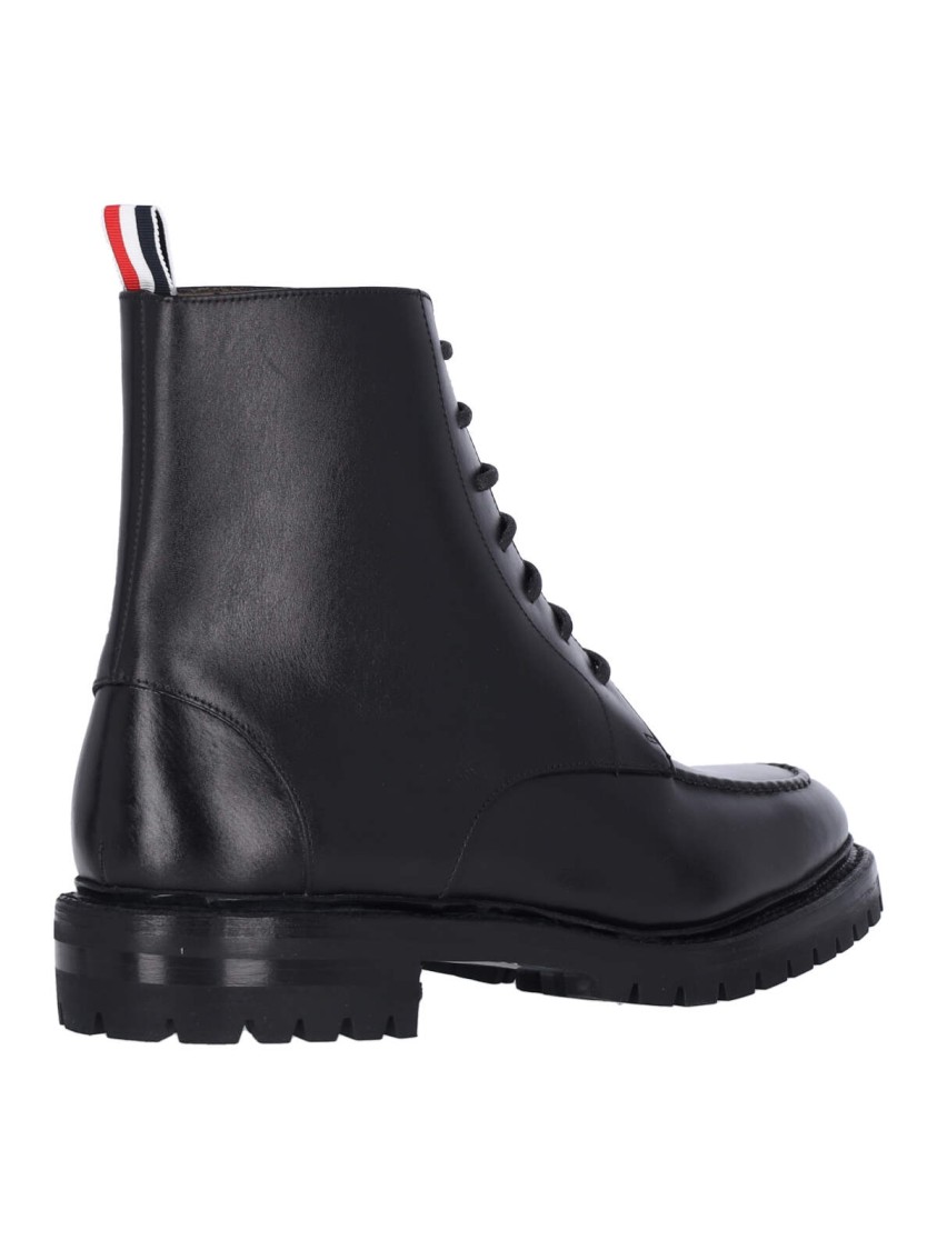 Thom Browne Black Commando Sole Apron Stitch Boots In Black