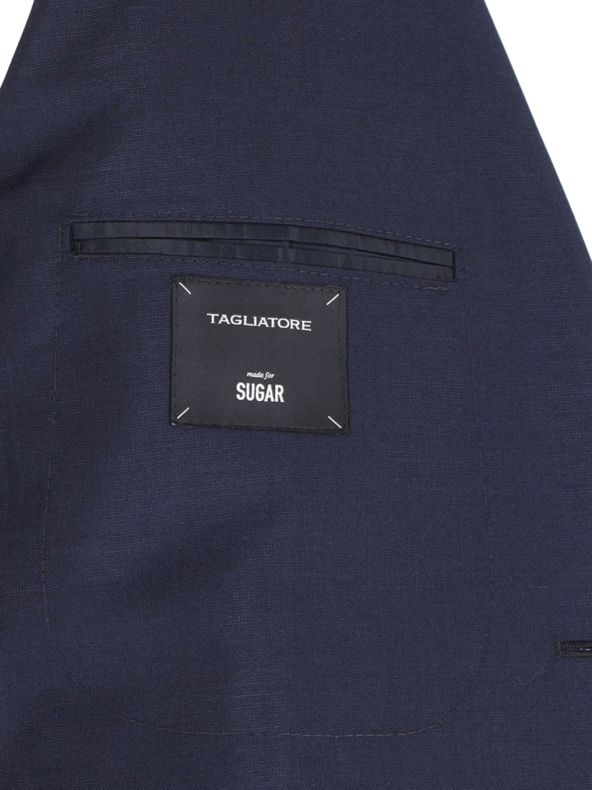 Tagliatore Vesuvio Single-breasted Suit In Blue Virgin Wool
