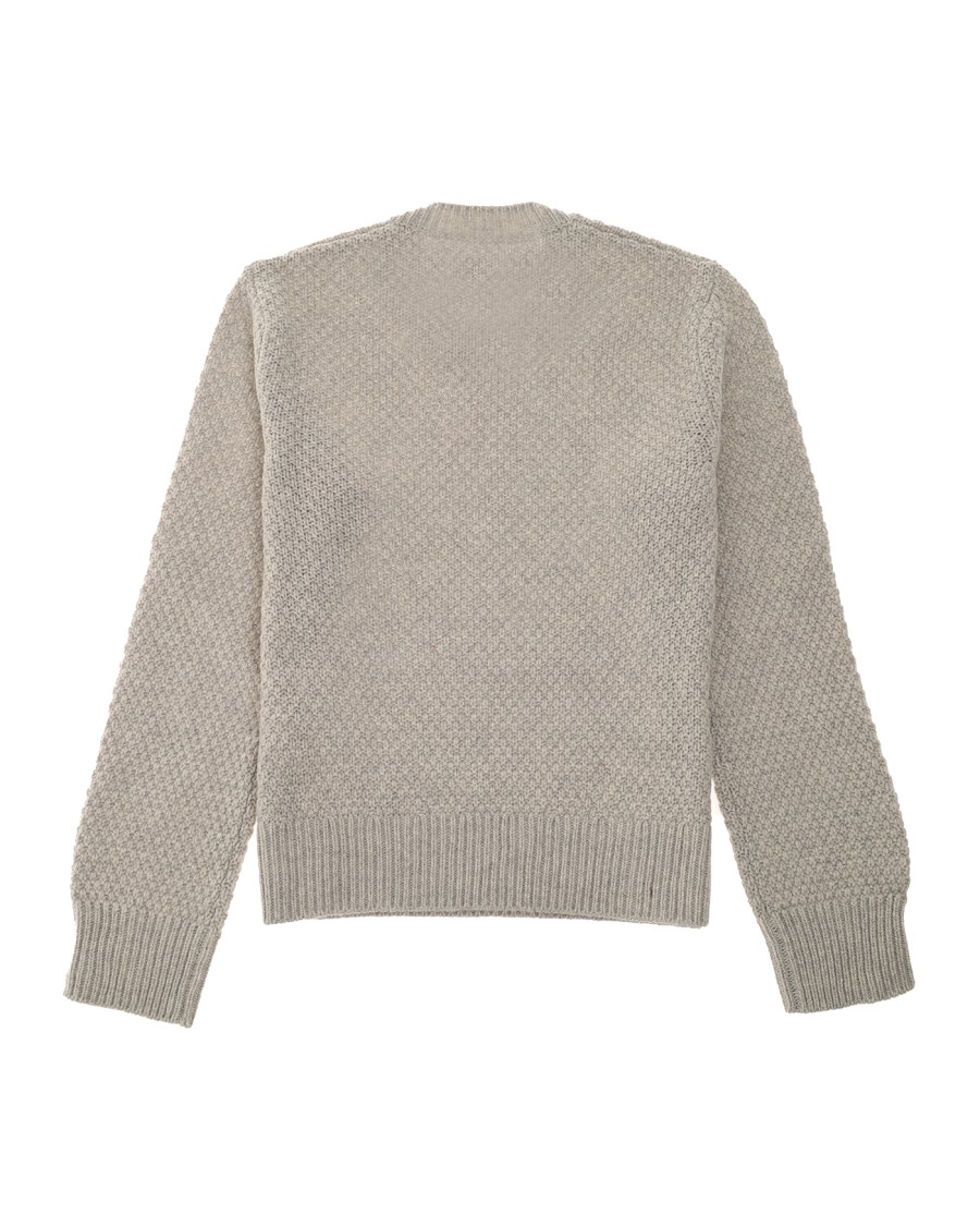 Outerknown Slim-fit Crew Sweater In Distinctive Moss Stitch In Gray
