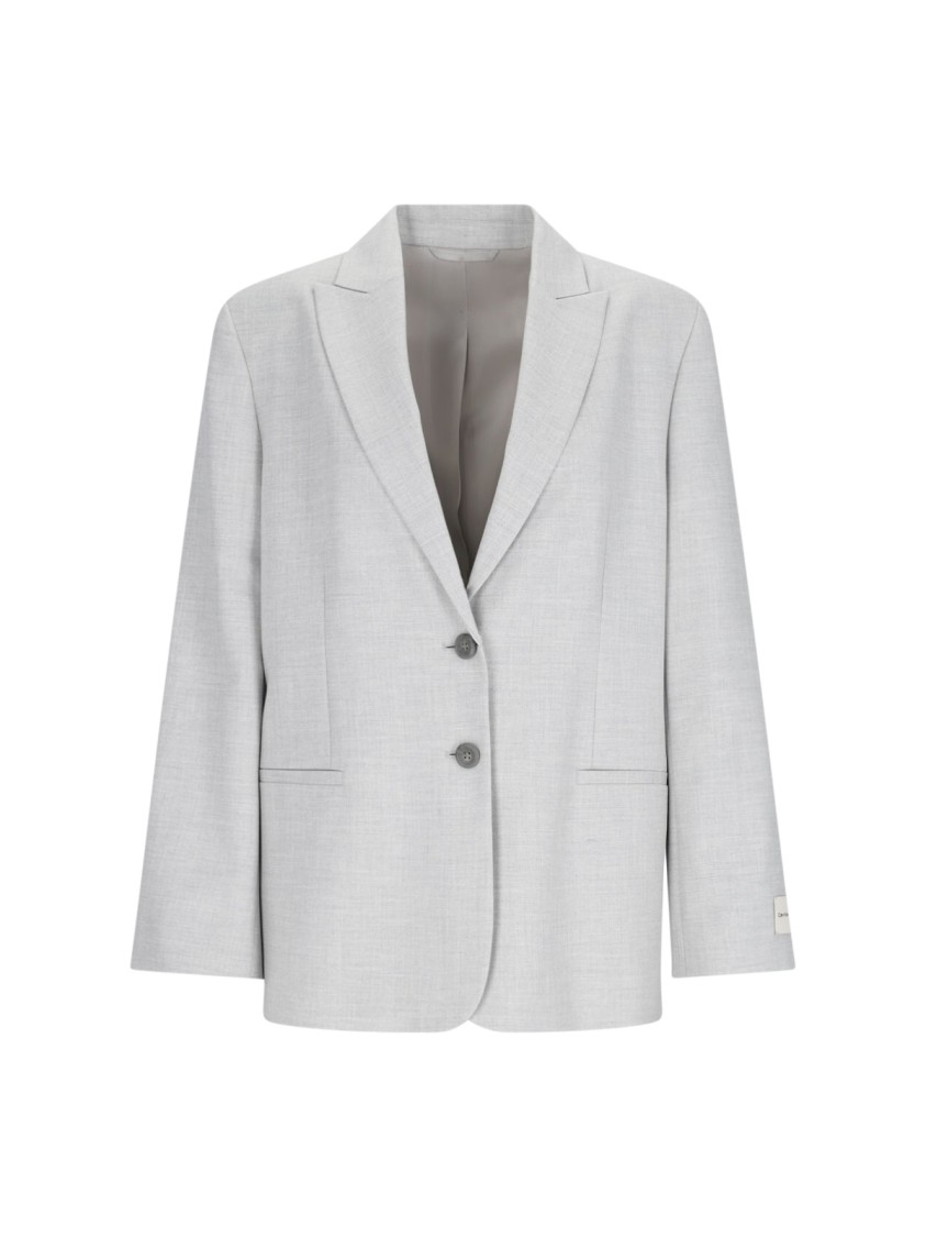 Shop Calvin Klein Single-breasted Blazer – Grey