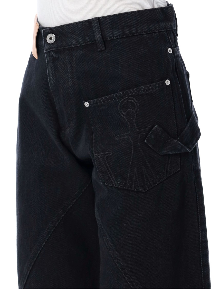 Jw Anderson Twisted Jeans In Black
