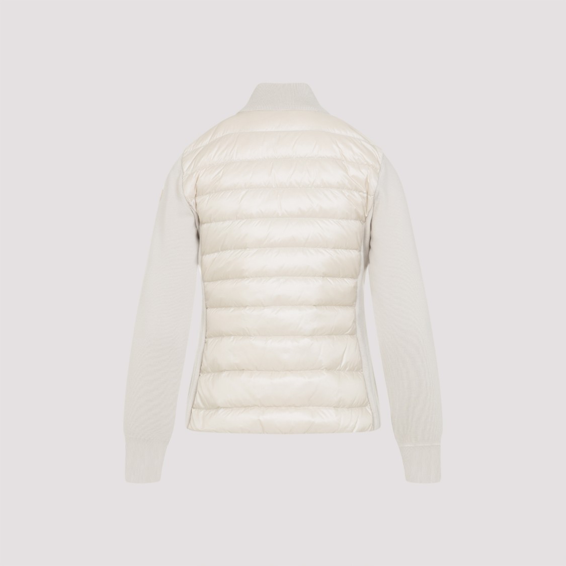 Moncler Quilted Tech Fabric Cardigan Pockets In Neutral