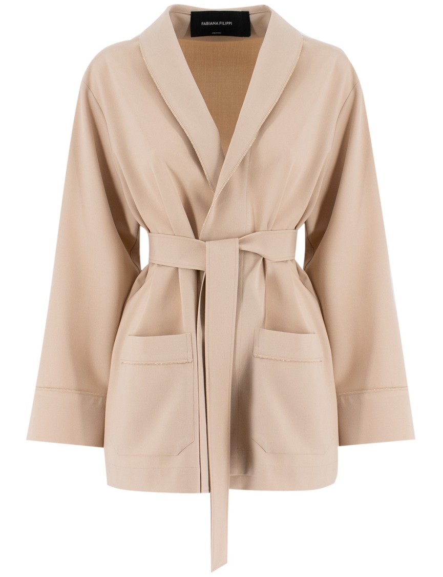 Fabiana Filippi Pajama-style Jacket With Shawl Collar And Piping