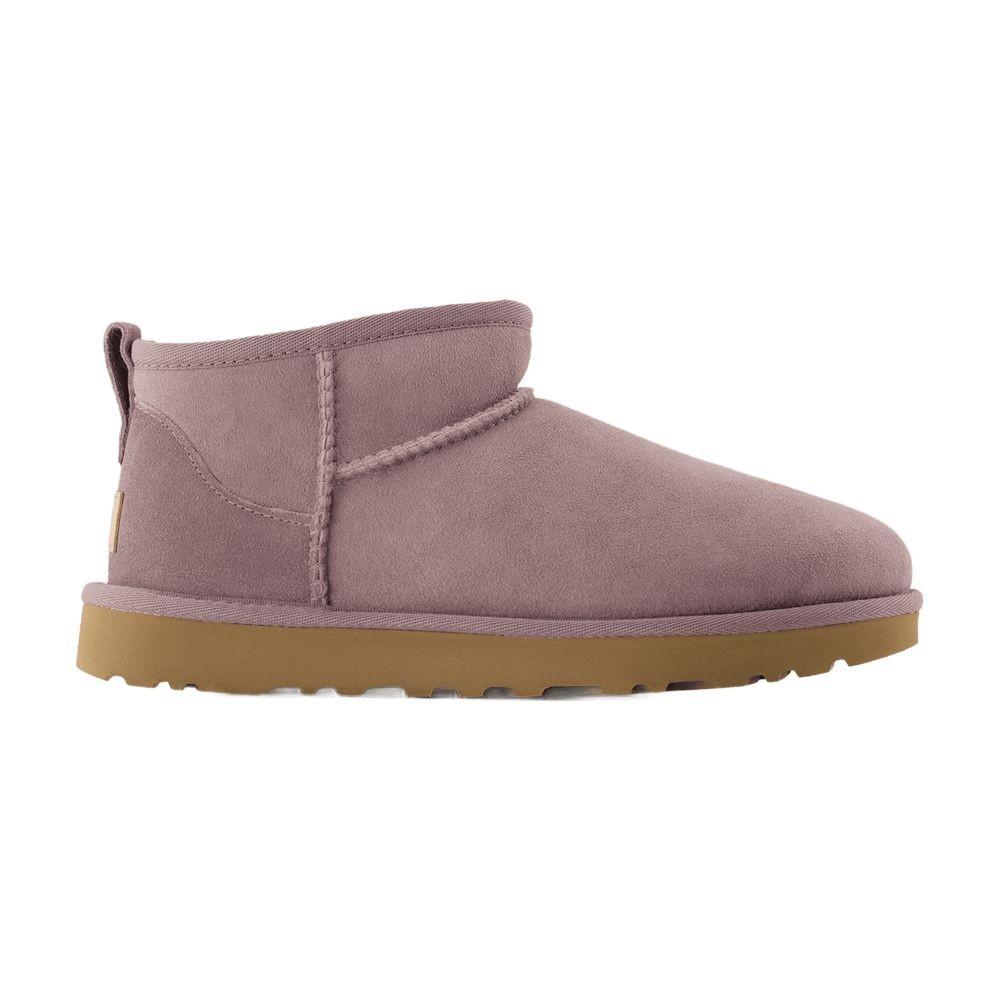 Shop Ugg W Classic Ultra Mini Boots - Leather - Purple