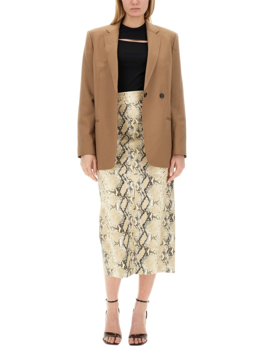 Helmut Lang Single-breasted Blazer Front Pockets In Brown