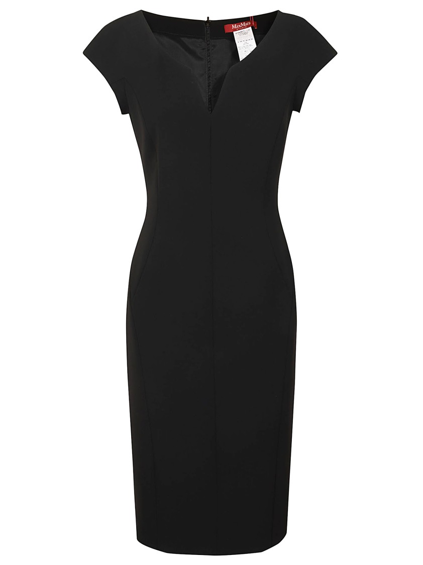 Max Mara Fitted Evening Dress In Black Triacetate In Black