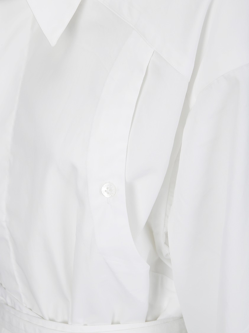 Setchu Cotton Shirt With Belt And Cutouts In White