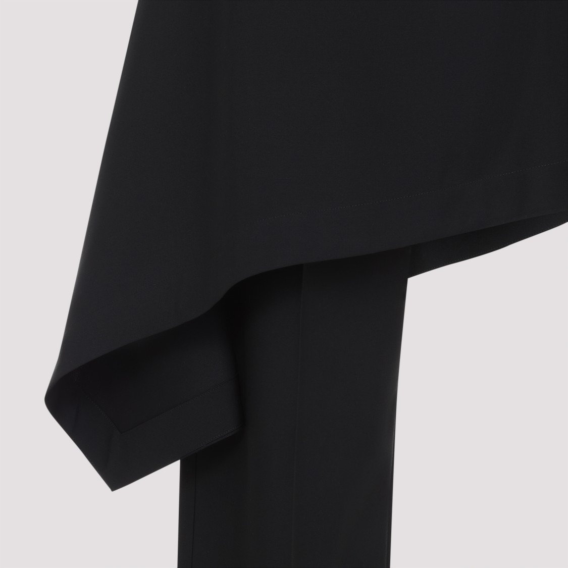 Bottega Veneta Asymmetrical Wool Skirt With Tailored Drape In Black