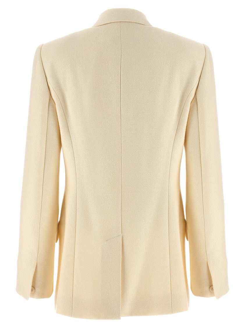 Chloé Double-breasted Blazer With Gold-tone Buttons In Neutral