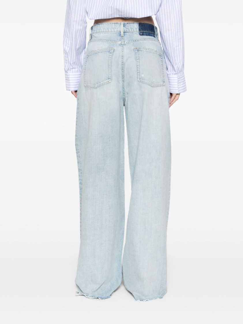 Golden Goose Womens Pants In Lived-in Effect Denim