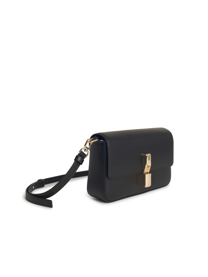 Shop Furla Iride' Small Black Leather Crossbody Bag