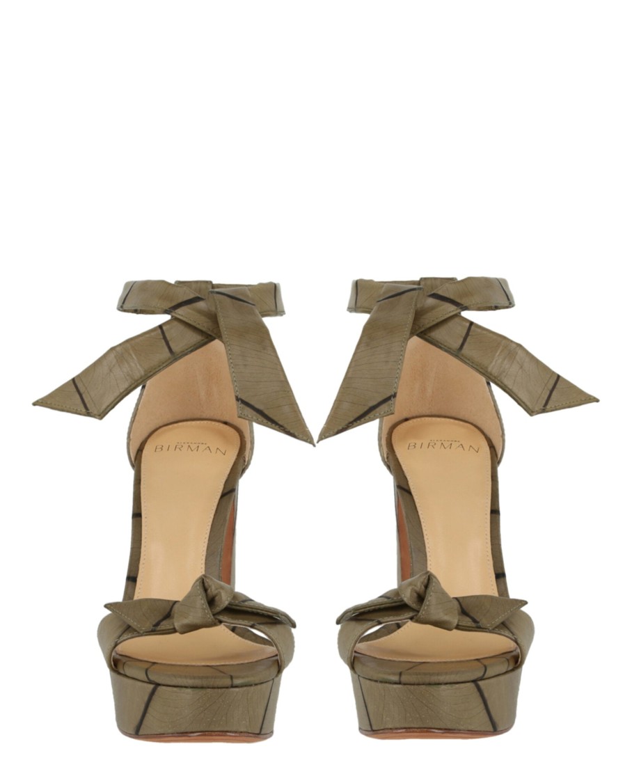 Alexandre Birman Clarita Curve Heel Sandals In Green