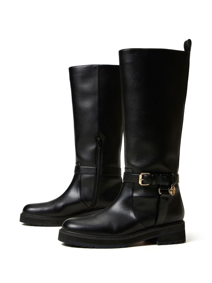 Twinset Twin-set Biker Boots In Black