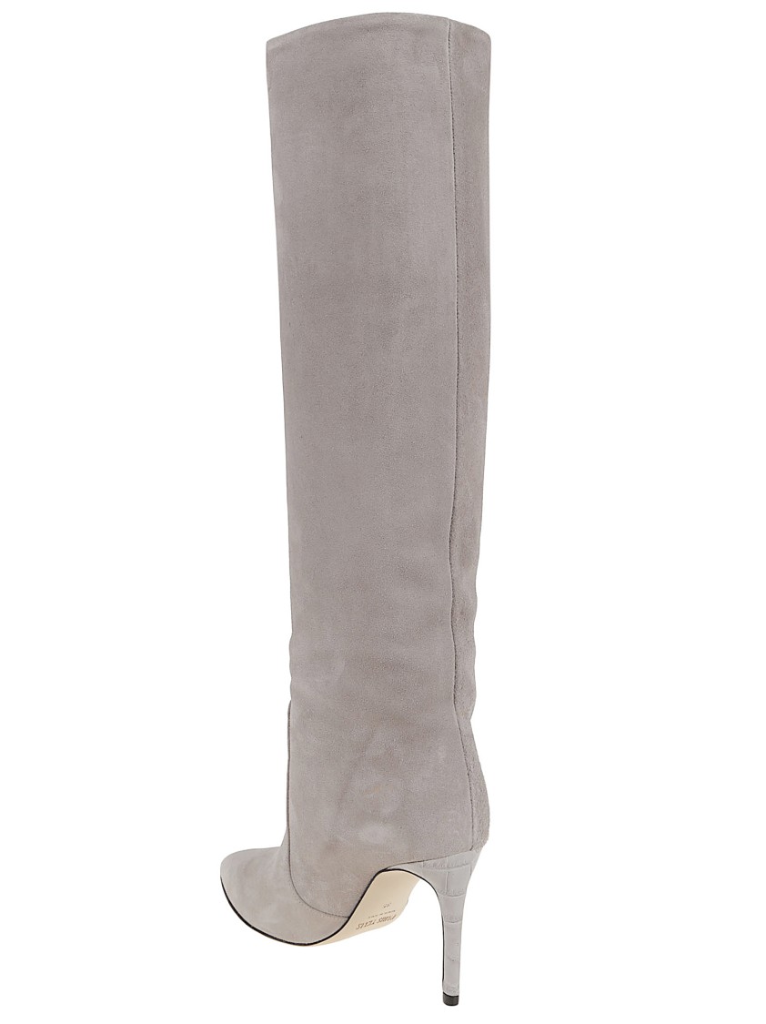 Paris Texas Stiletto Suede Boot In Gray