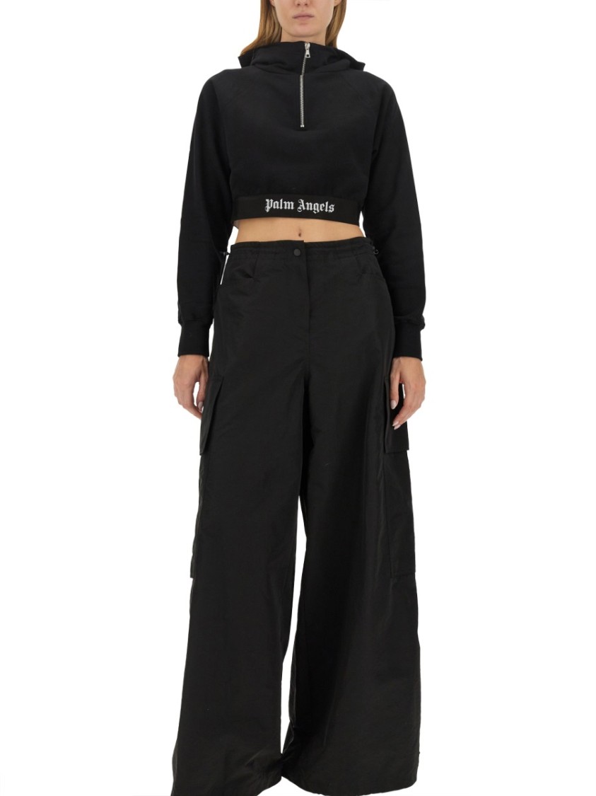 Shop Palm Angels Cargo Pants In Black