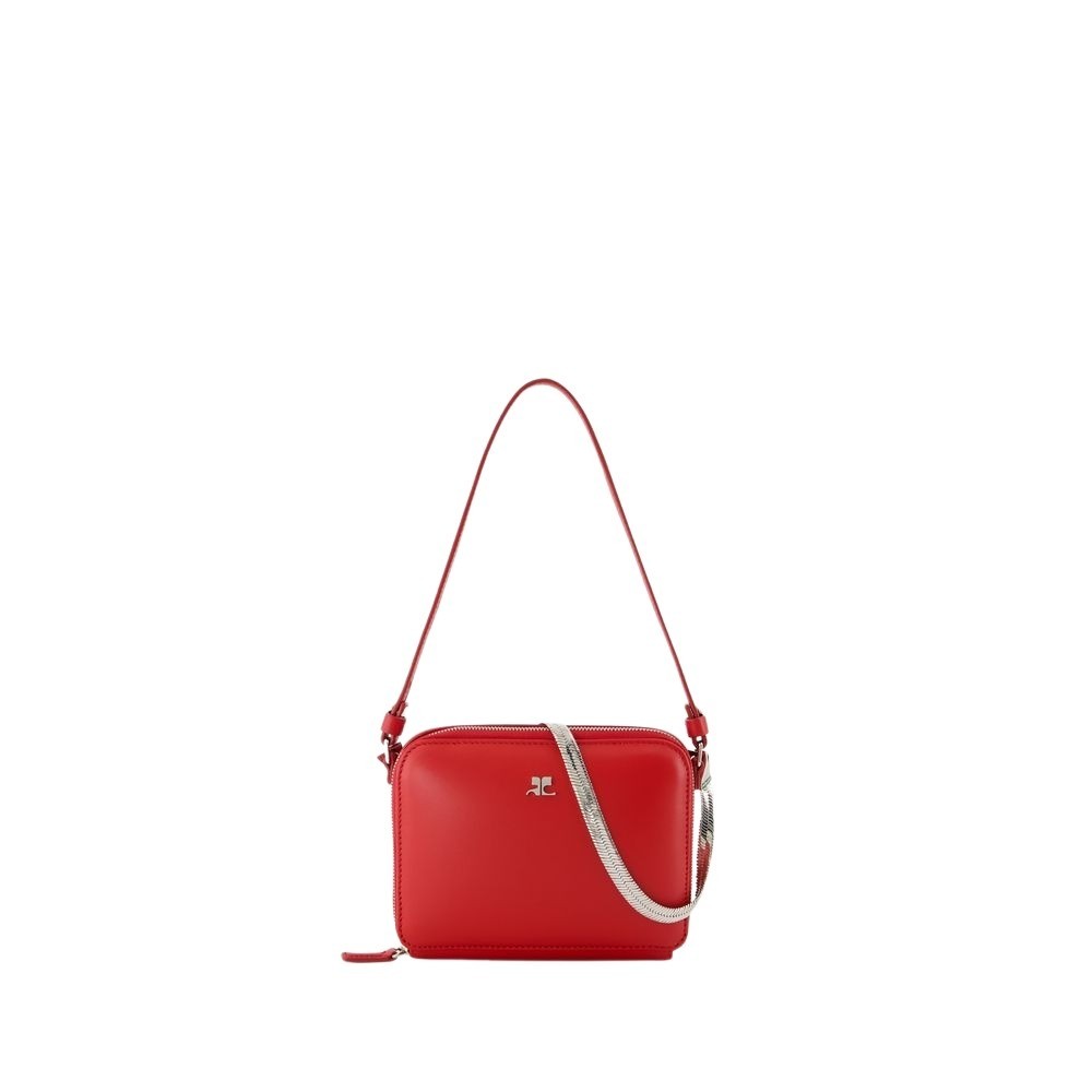 Courrèges Mini Chained Purse In Red