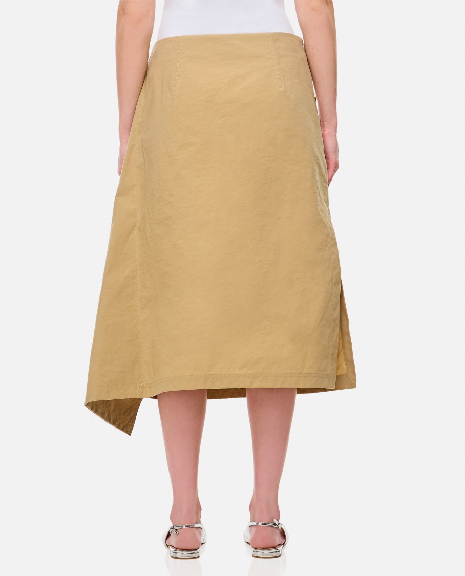 Plan C Asymmetrical Flared Skirt With Front Tie Detail In Neutrals