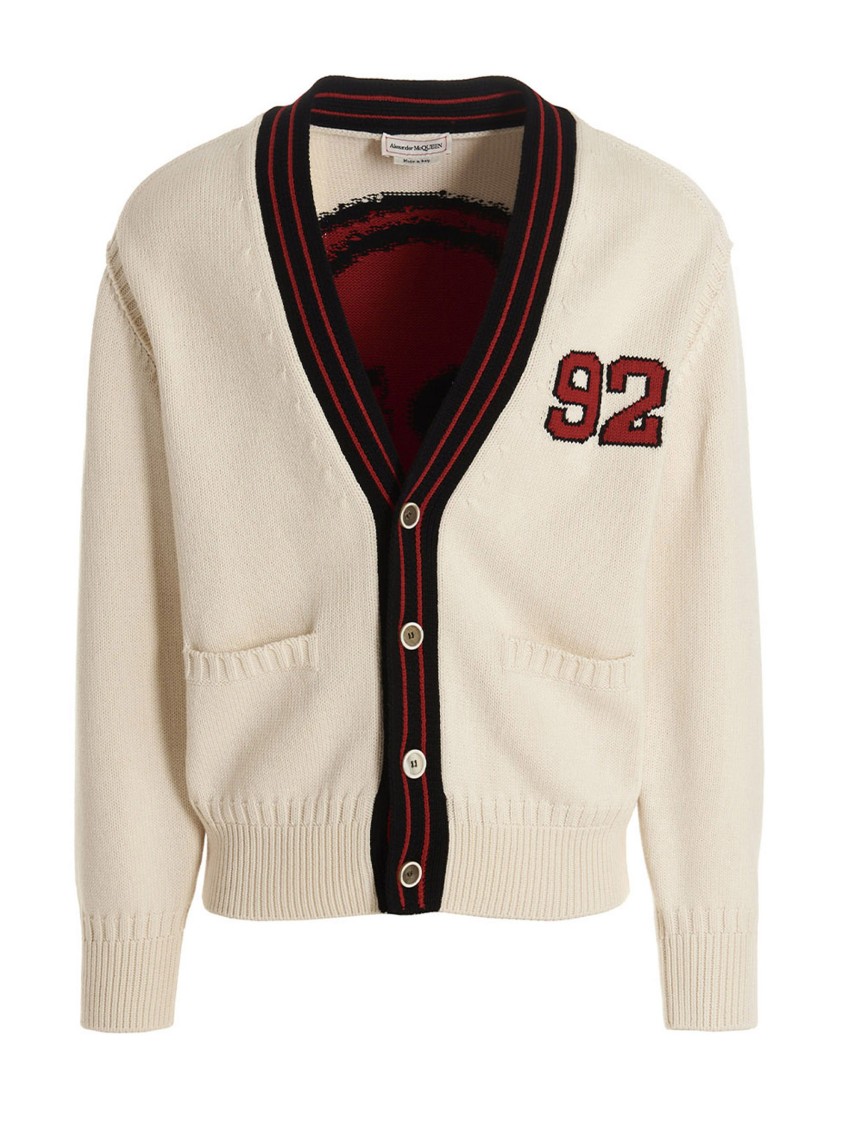 Alexander Mcqueen Skull Intarsia Bitton In White