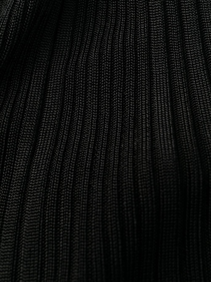 Self-portrait Textured Knit Midi Dress With Wrap Bodice In Black