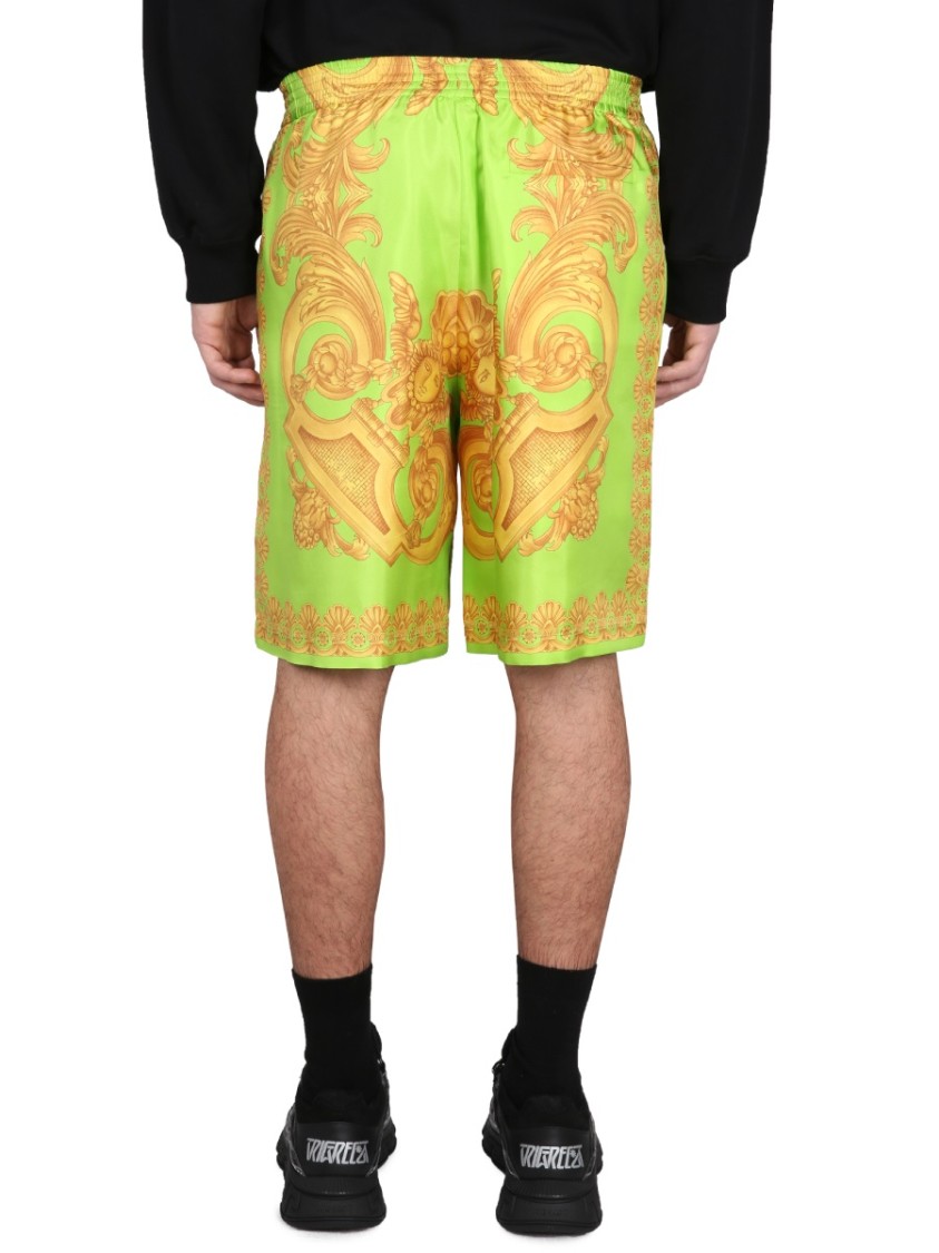 Versace Baroque Shorts 660 In Green