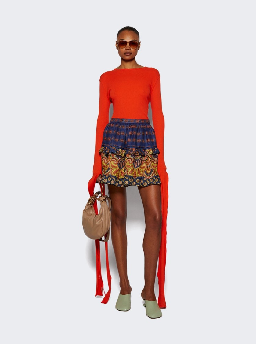 Valentino Skirt In Lino Paisley Medaglioni Voyage Imaginaire