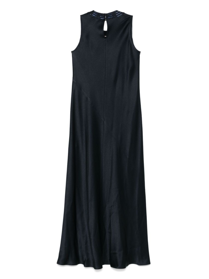 Antonelli Navy Blue Sequin-embellished Maxi Dress