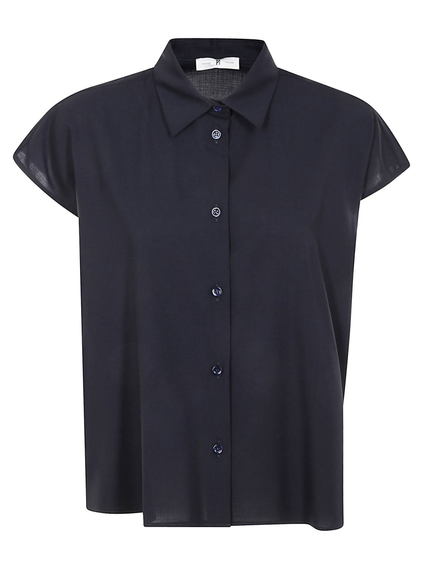 Shop Pt Torino Short Sleeve Shirt With Polished Button Detail