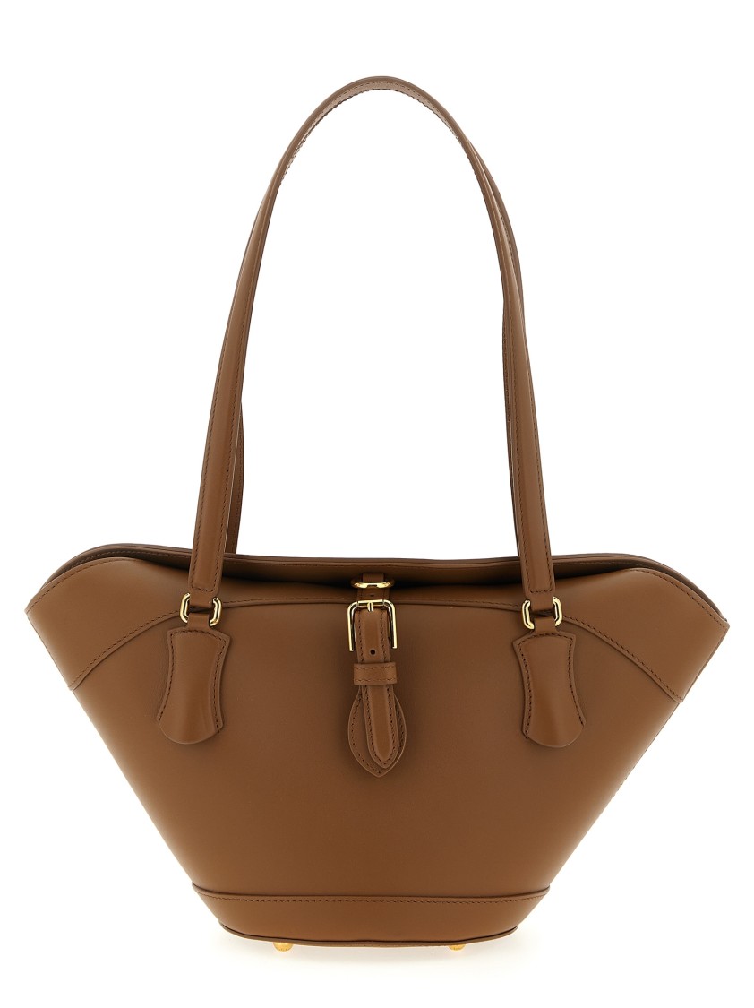 Dolce & Gabbana Brown Shoulder Bag With Two Top Handles And Buckle Closure On The Front In Brown