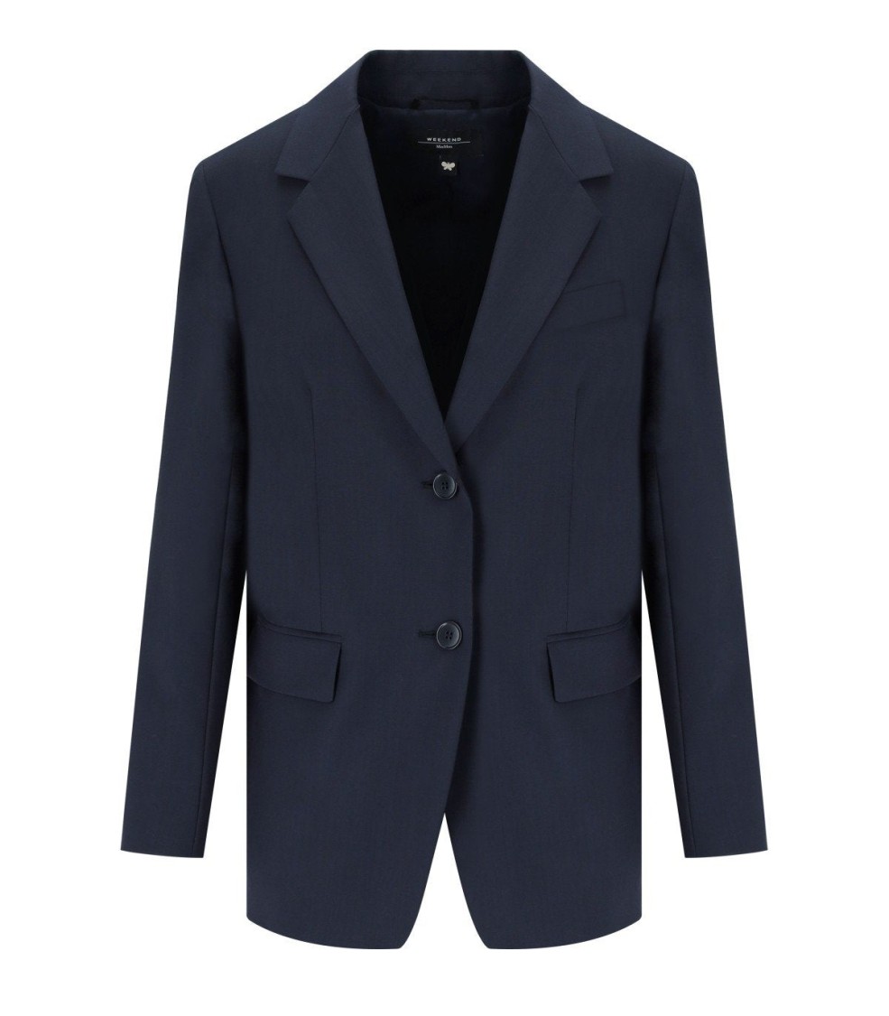 Max Mara Materia Blue Single Breasted Blazer In Blue