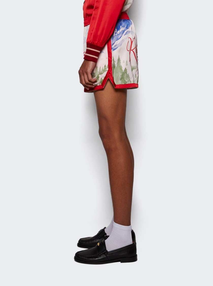 Bode Postcard Gym Shorts - Pink