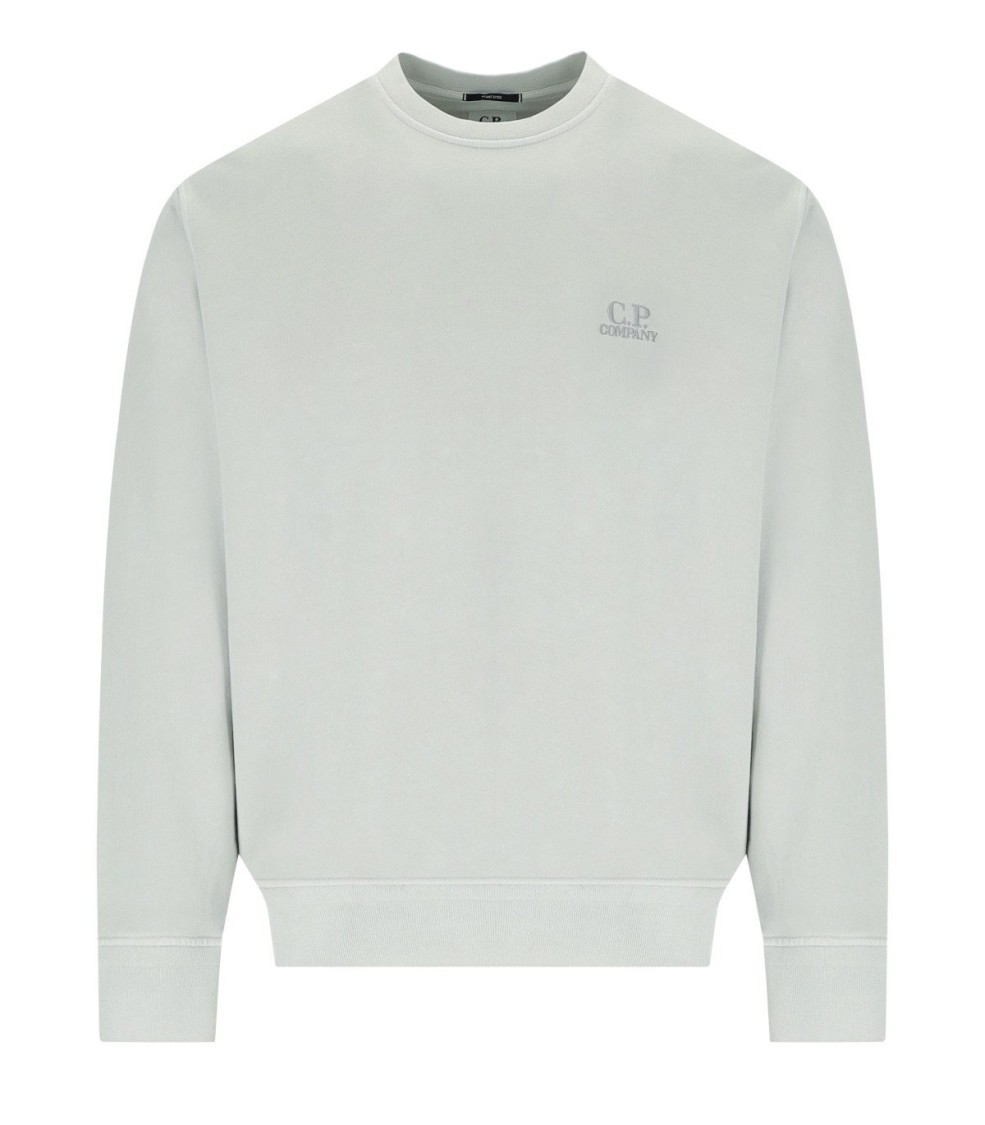C.p. Company Diagonal Fleece Blue Fox Sweatshirt In Grey