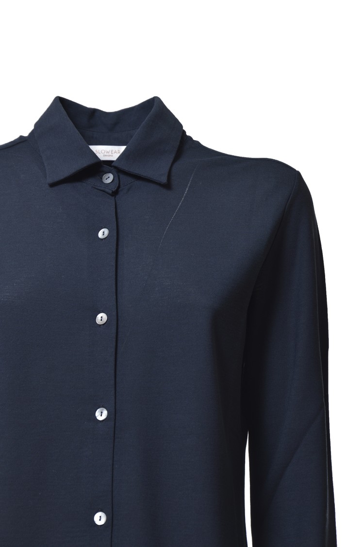 Zanone Classic Slim-fit Cotton Knit Shirt With Mother-of-pearl Buttons