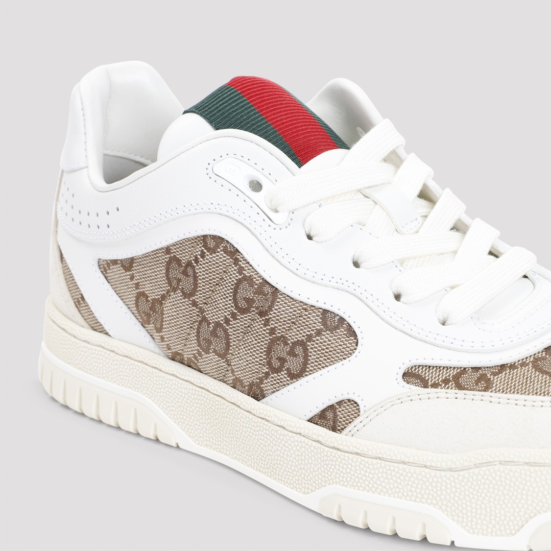 Gucci Re-web Trainer In Original Gg Canvas Women In White