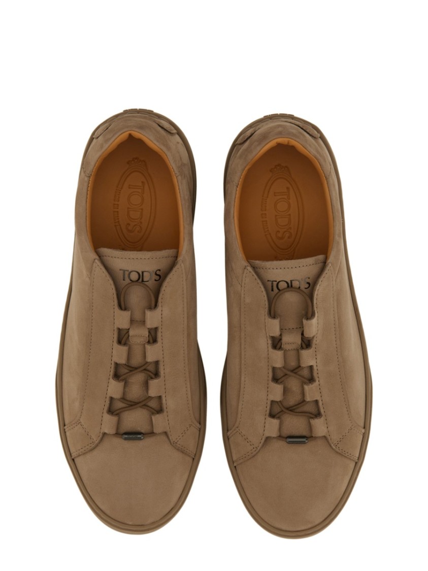 Tod's Elastic Nubuck Creta Sneakers In Neutrals