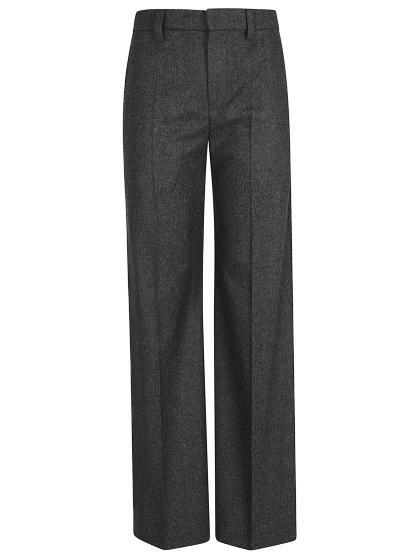 Brunello Cucinelli High-waist Wide-leg Tailored Trousers In Grey