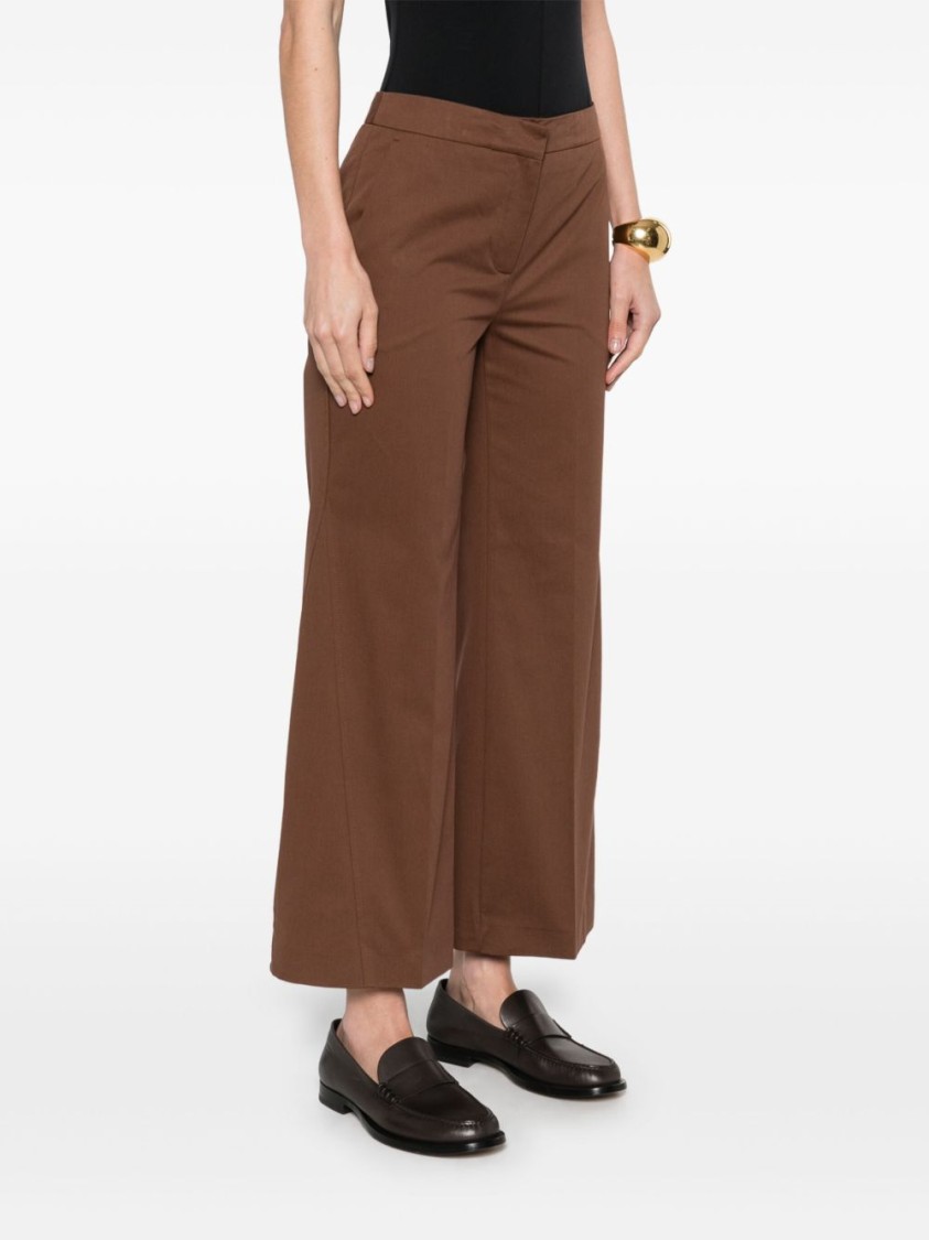 Shop Semicouture Semi Couture Wide-leg Tailored Pants In Brown