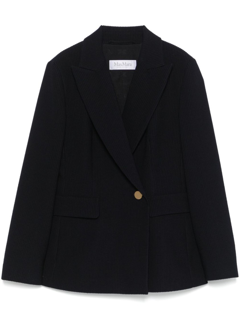 Max Mara Tailored Black Blazer With Deep V-neckline