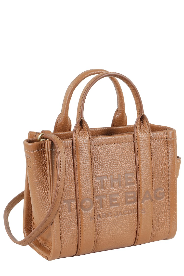 Marc Jacobs Structured Leather Medium Tote With Adjustable Strap In Brown
