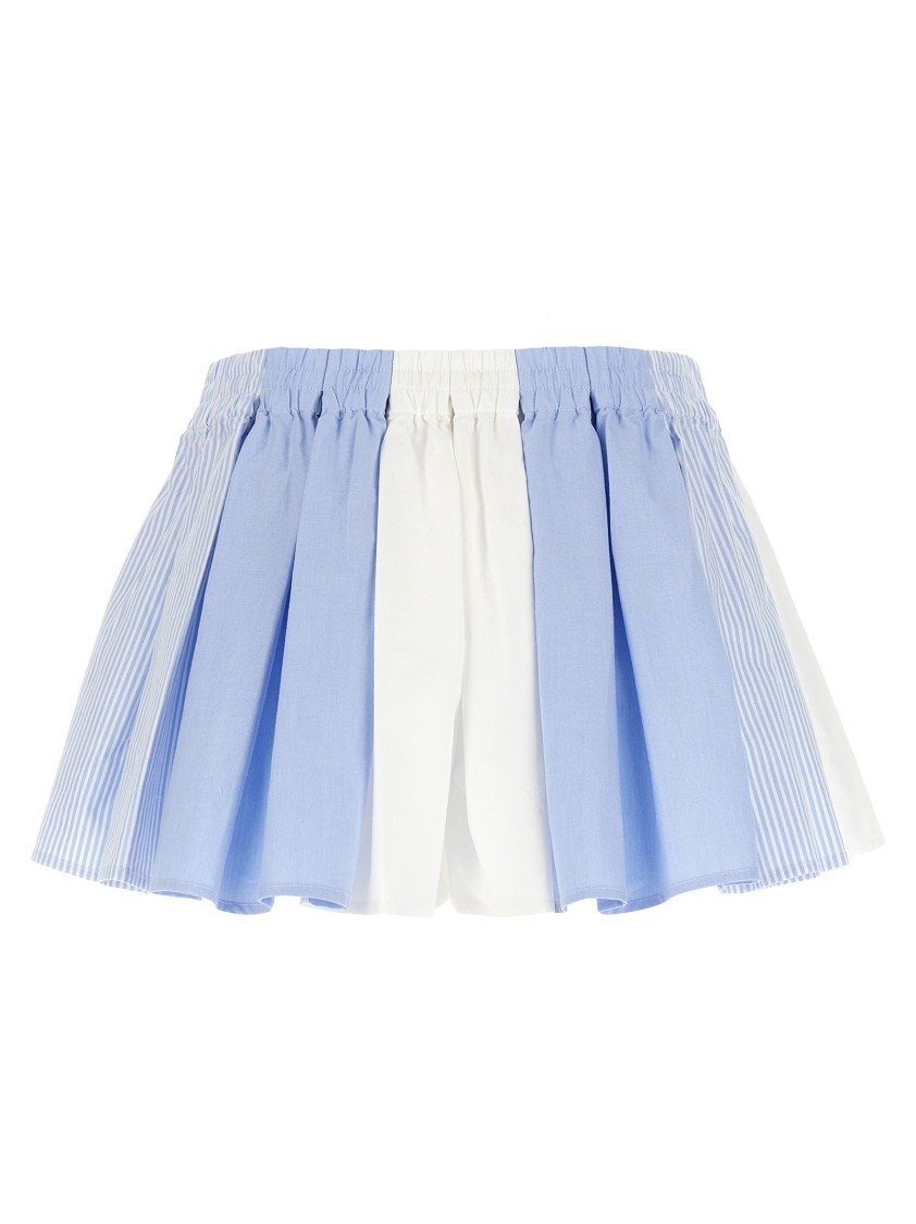 Alexander Wang Playful Striped And Solid Boxer-style Shorts In Blue