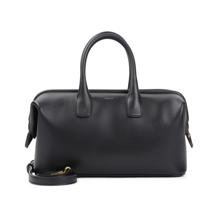 Bally Black Calf Leather Top Handle Handbag Shoulder Bag THE LIST