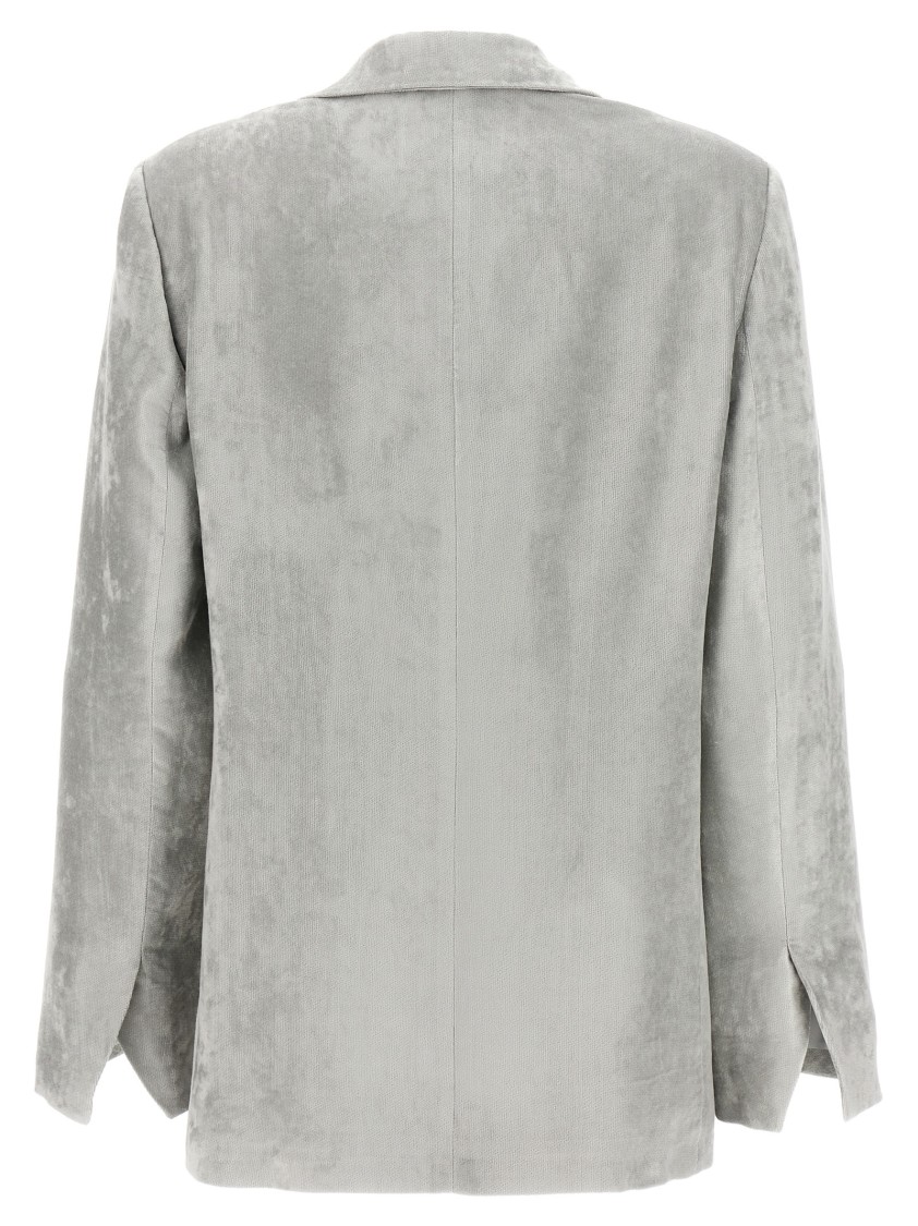 Nude Grey Velvet Blazer In Black